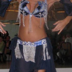 Exclusive Professional Custom-Made Bra and Belt Set for Belly Dance